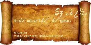 Számtartó Ágnes névjegykártya